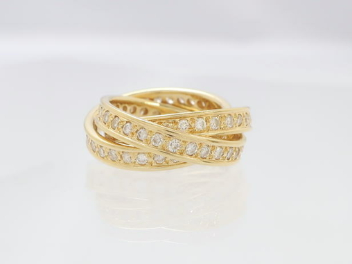 【買取】K18 YG イエローゴールド 18金 ダイヤモンド トリニティ リング 指輪 1.64ct