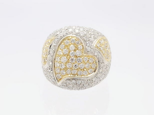 【買取】750YW ダイヤパヴェハートリング 指輪 2.38ct