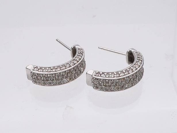 【買取】K14WGダイヤフープピアス